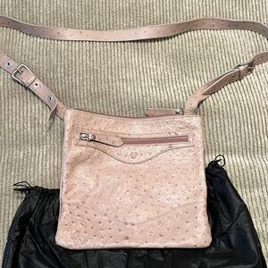 Donald Pliner taupe/beige Leather Crossbody Bag